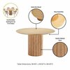 Manhattan Comfort Hathaway 59.05 Round Dining Table in Nature DT05-NA